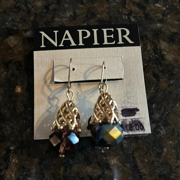 Napier Jewelry - New Napier Pierced Gold tone  brown bead